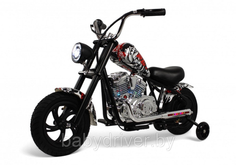 Детский электромотоцикл RiverToys M777ML (чёрный special)