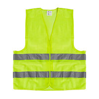 Жилет сигнальный Желтый, р-р XL 66х56 светоотражающий, на липучках (2 класс)