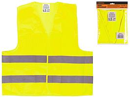 Жилет сигнальный Желтый, р-р L 52×54см, светоотражающий, на липучках STARTUL