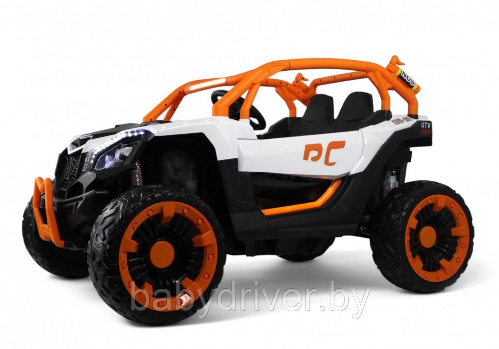 Детский электромобиль RiverToys X707XX (черно-желтый) Buggy Полноприводный, двухместный