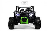 Детский электромобиль RiverToys X707XX (черно-зеленый) Buggy Полноприводный, двухместный, фото 2