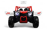 Детский электромобиль RiverToys X707XX (черно-розовый) Buggy Полноприводный, двухместный, фото 2
