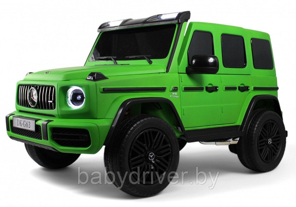 Детский электромобиль RiverToys Mercedes Benz G63 Y777YY (зеленый матовый) Лицензия Двухместный Полноприводный