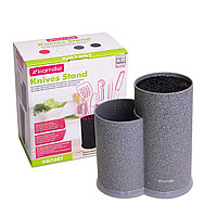 Подставка для ножей и кухонных принадлежностей Kamille двойная 22см серый мрамор