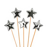Пики топперы Звезда, серебро, металлик, 12 см, 5 шт (арт.6231184-new)