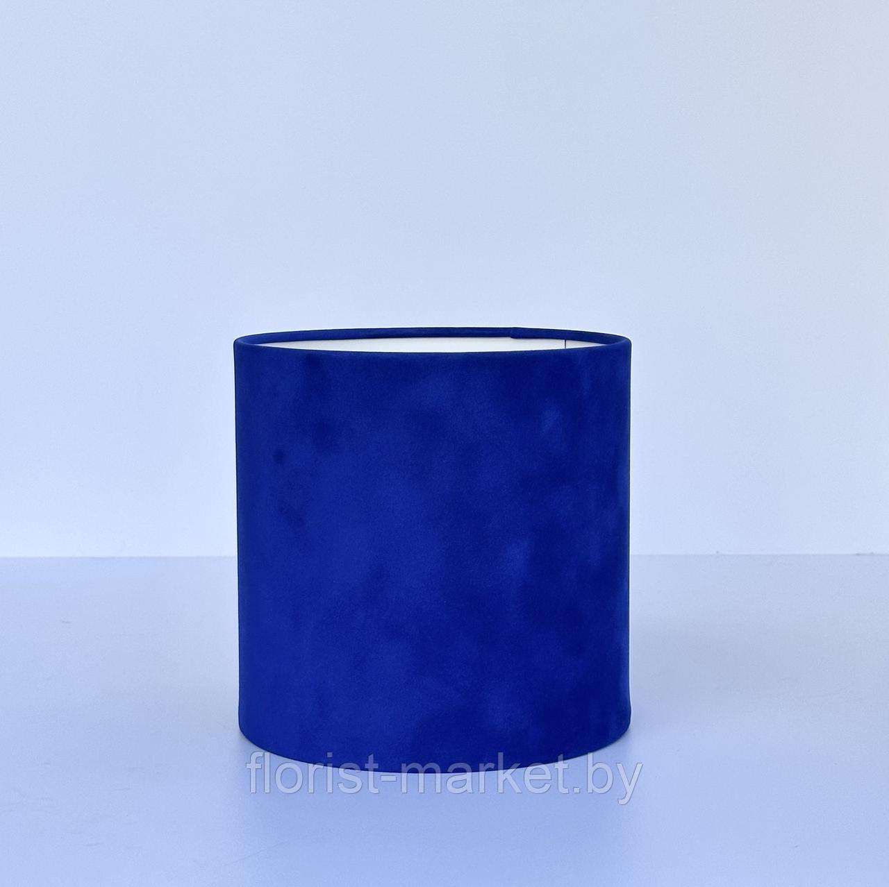 Коробка бархатная без крышки, D18/H17,5 см, синий