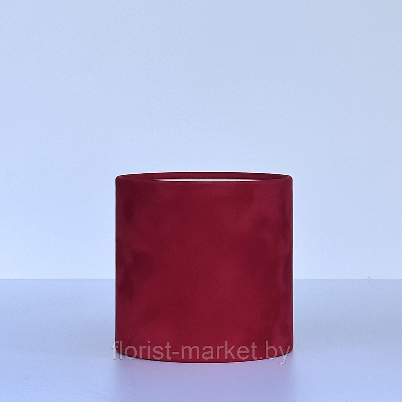 Коробка бархатная без крышки, D14/H13,5 см, красный