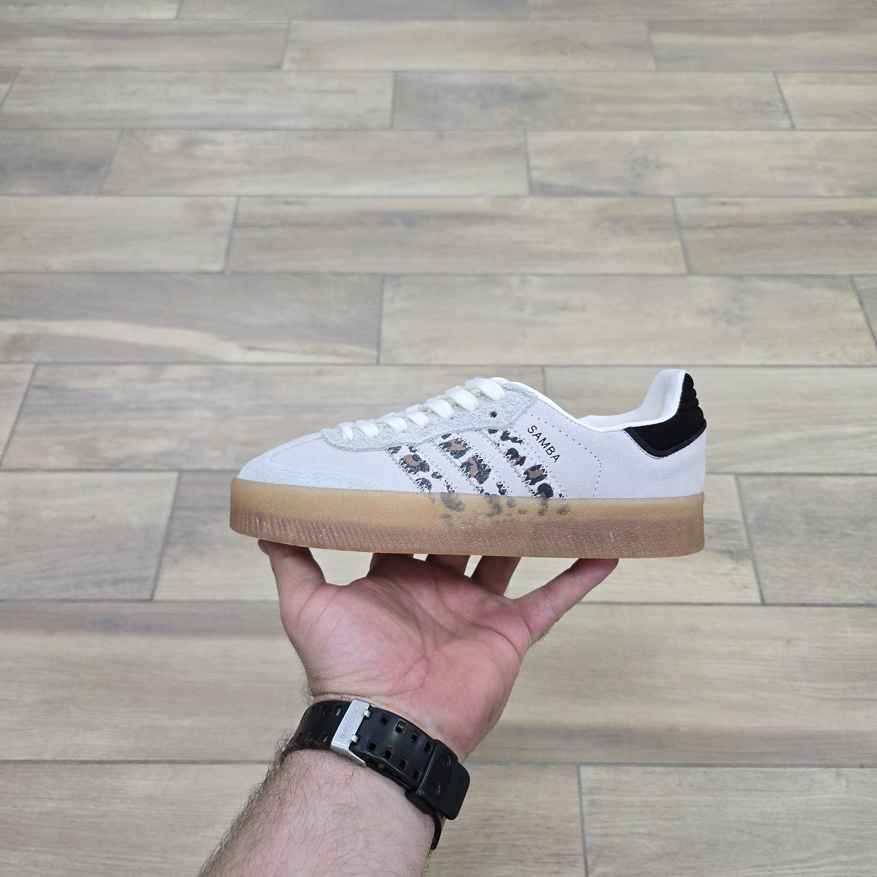 Кроссовки Adidas Sambae Cream White Leopard