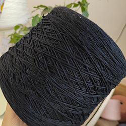 Пряжа Manifatture Tessili art Porto 100% хлопок мерсеризованный Мако, 250 м 100г сине-черный мулине