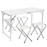 Раскладной стол для пикника и 4 стула FOLDING TABLE (белый)