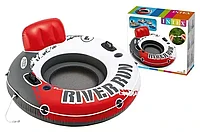 Красный надувной круг со спинкой Intex River Run 135 см 56825EU