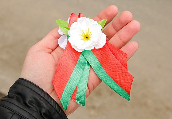 Бутоньерка цветы великой победы