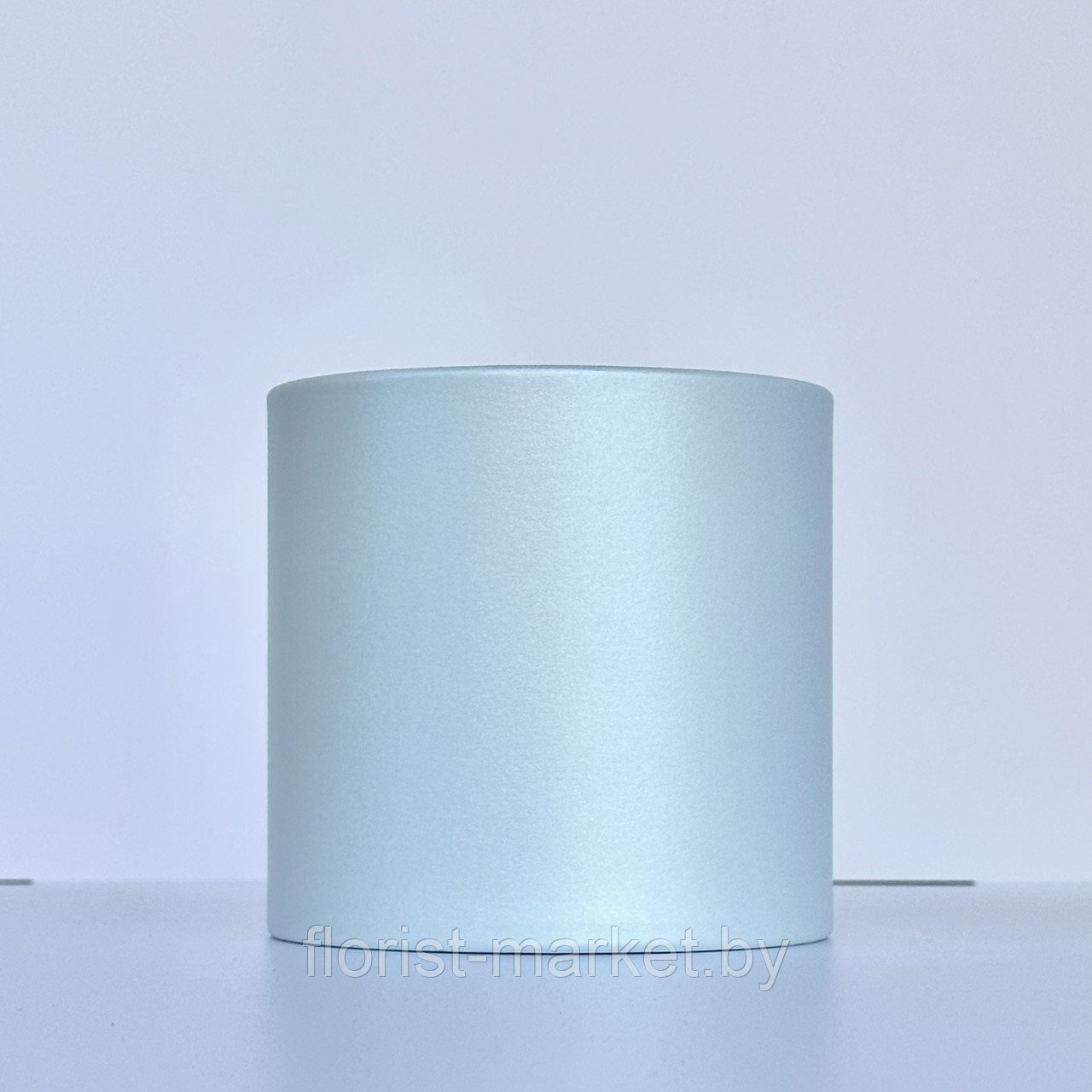 Коробка шляпная перламутровая, D16/H15,5 см, бледно-голубой