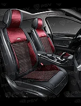 Накидка массажная деревянная косточки PSV WOOD PRO FRONT (Черно-Красный), одна штука
