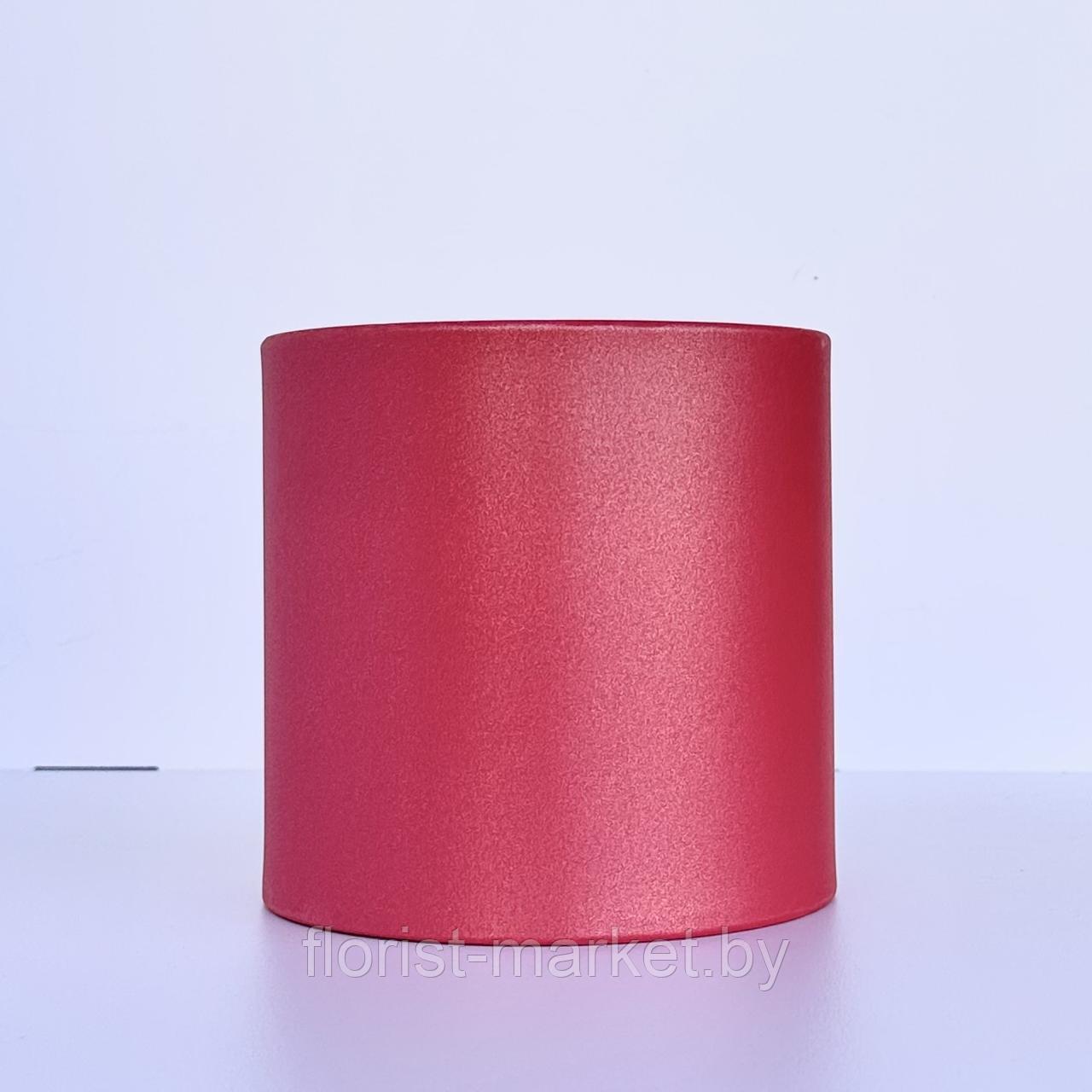 Коробка шляпная перламутровая, D16/H15,5 см, красный