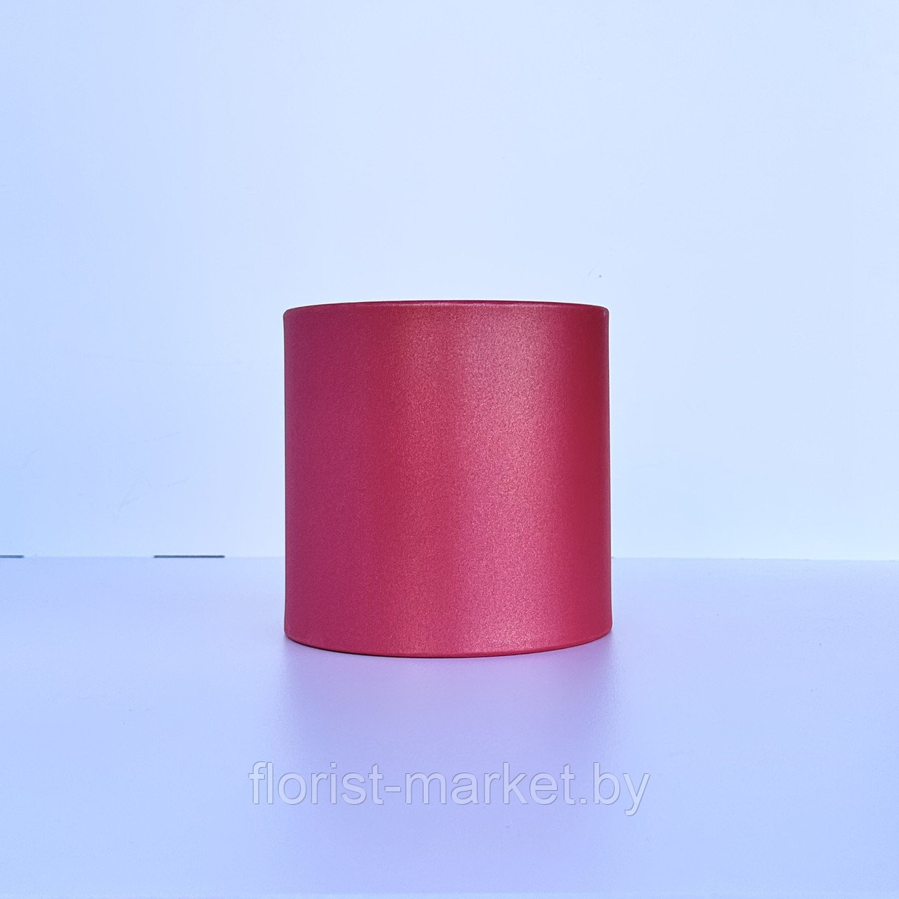 Коробка шляпная перламутровая, D12/H11,5 см, красный