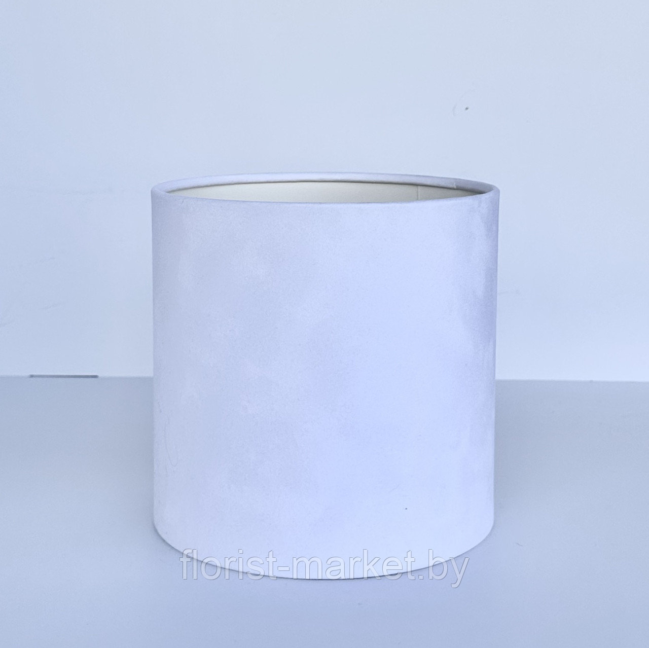 Коробка бархатная без крышки, D18/H17,5 см, белый
