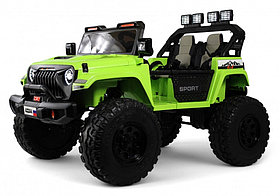 Детский электромобиль RiverToys Jeep A222AA (зеленый) Двухместный Полноприводный