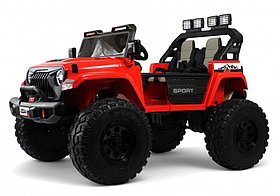 Детский электромобиль RiverToys Jeep A222AA (красный) Двухместный Полноприводный