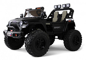 Детский электромобиль RiverToys Jeep A222AA (черный) Двухместный Полноприводный