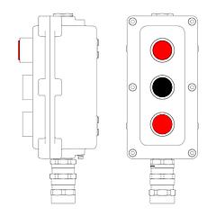 Пост управления LCSD-03-B-MB-L1R(220)x1-P1B(11)x1-P1R(11)x1-PBMB-KA2MHK LCSD21000109