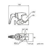 Зажим KUPO KCP-710 CONVI CLAMP SILVER W/RATCHET HANDLE & KCP-7SDL SADDLE, фото 3