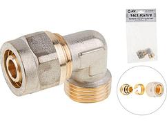 Колено 16(2.0) х 1/2" нар. для труб PEX, AV Engineering (инд. упак.) (для металлопластиковых и PEX труб)