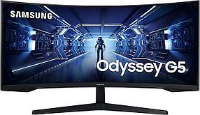 LCD Samsung 34" C34G55TWWI черный {VA 3440x1440 165Hz 1ms 8bit 21:9 250cd 2500:1 178/178 HDMI2.0