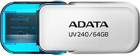 USB2.0 64Gb ADATA UV240 (AUV240-64G-RWH) USB 2.0 Type-A, пластик, раскладной корпус, белый