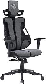 Кресло Cactus CS-CHR-DUO-GYBK, на колесиках, ткань, серый/чёрный