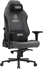 Кресло Cactus CS-CHR-MAG-GY, на колесиках, ткань, серый/чёрный