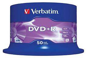 Оптический диск DVD+R Verbatim 4.7ГБ 16x, 50шт., cake box [43550]