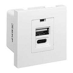 Розетка телекоммуникационная E2MR2-21USB-10-AC