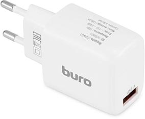 Сетевое зарядное устройство Buro BUWG1, USB-A, 18Вт, 3A, белый [buwg18p100wh]