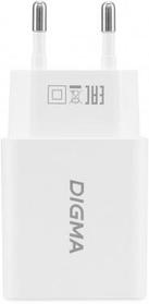 Сетевое зарядное устройство Digma DGW2D, USB-C + USB-A, 20Вт, 3A, белый [dgw2d0f110wh]
