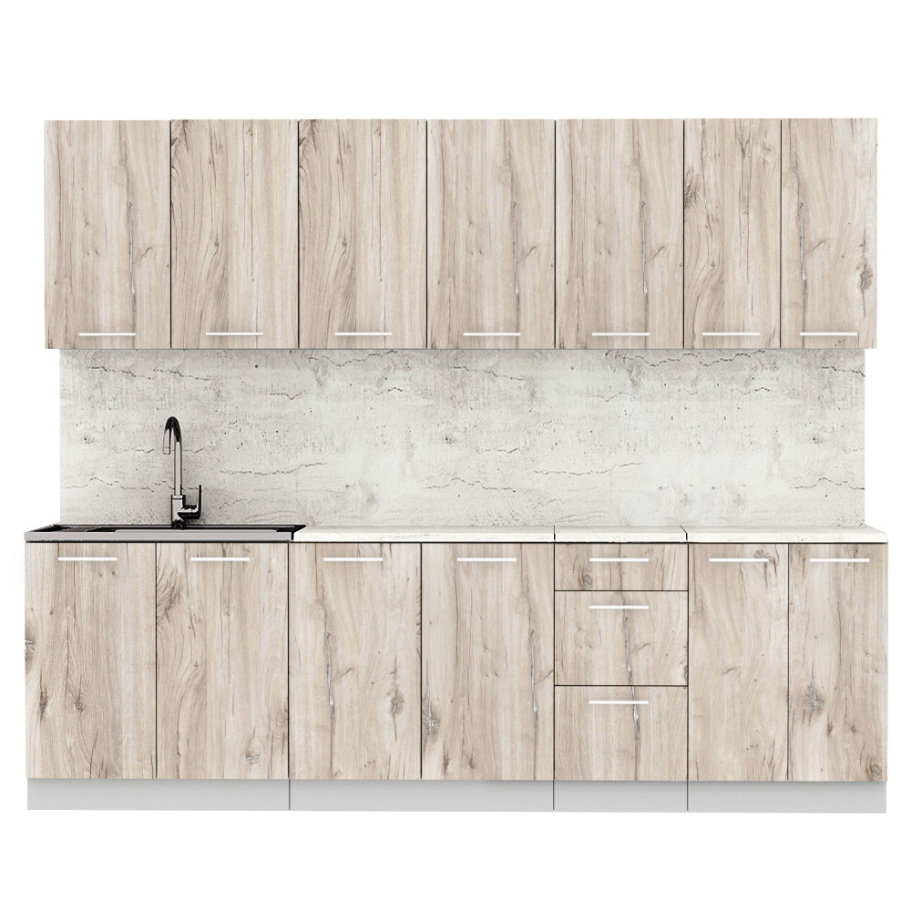 Кухня Оля 2.6 ЛДСП Дуб флагстафф беленый