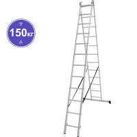 Лестница алюминиевая двухсекционная 2x12 ступеней NV1220 Новая высота 1220212