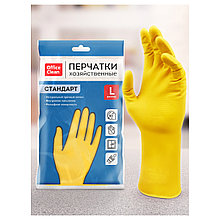 Перчатки резиновые хозяйственные OfficeClean Стандарт, прочные, разм. L, желтые.(цена без НДС)