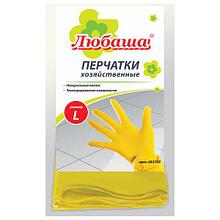 Перчатки МНОГОРАЗОВЫЕ латексные ЛЮБАША "ЭКОНОМ", хлопчатобумажное напыление, размер L (большой) ЦЕНА без НДС