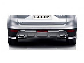 Защита заднего бампер (уголки) сталь D57 / хром Geely Atlas