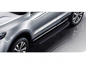 Защита порогов (комплект 2шт) площадка Black Geely Atlas