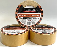 Скотч двухсторонний на тканевой основе 48мм х 25м 210мкм ADMIRAL
