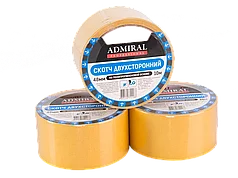 Скотч двухсторонний полипропиленовой основе 48мм х 10м 90мкм ADMIRAL