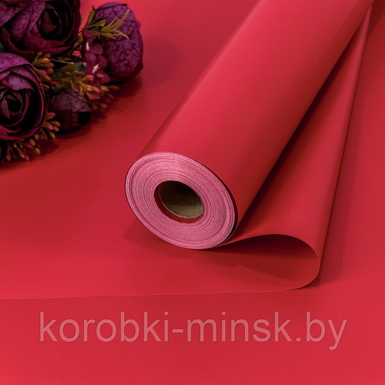 Пленка "Корейская" 58см*32,5м. 55 мкм. Малиново-красный