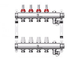 Коллектор W902.4 нержавеющий Wester 1"-3/4" в сборе с расходомерами на 4 выхода