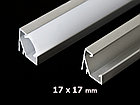 Алюминиевый профиль угловой с экраном 17х17 для LED ленты, фото 2