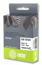 Картридж ленточный Cactus CS-TZ131 черный для Brother 1010/1280/1830VP/7600VP