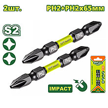 Бита ударная двухсторонняя PH2 + PH2 65 мм DYLLU DTSV3K62 (2 шт.)