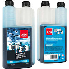 Масло 2-х тактное для лодочных двигателей AEG Outboard&JetSki 2Т Oil NMMA TC-W3 Дозатор (1л)