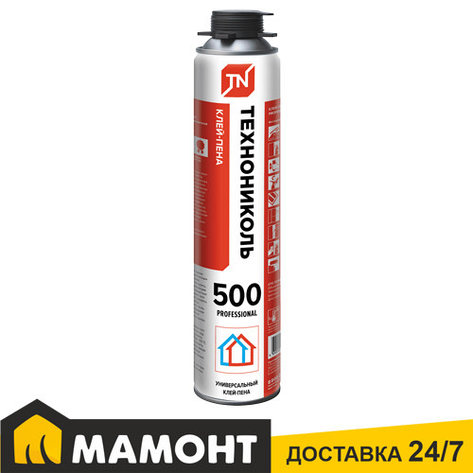 Клей-пена полиуретановая профессиональная ТЕХНОНИКОЛЬ 500 PROFESSIONAL, 1000мл, фото 2